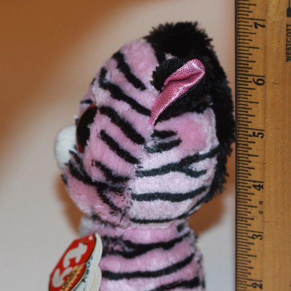 Ty Beanie Boos ZOEY The Pink With Black Stripes Zebra Boo 6" NWT (Creased) - Picture 2 of 3
